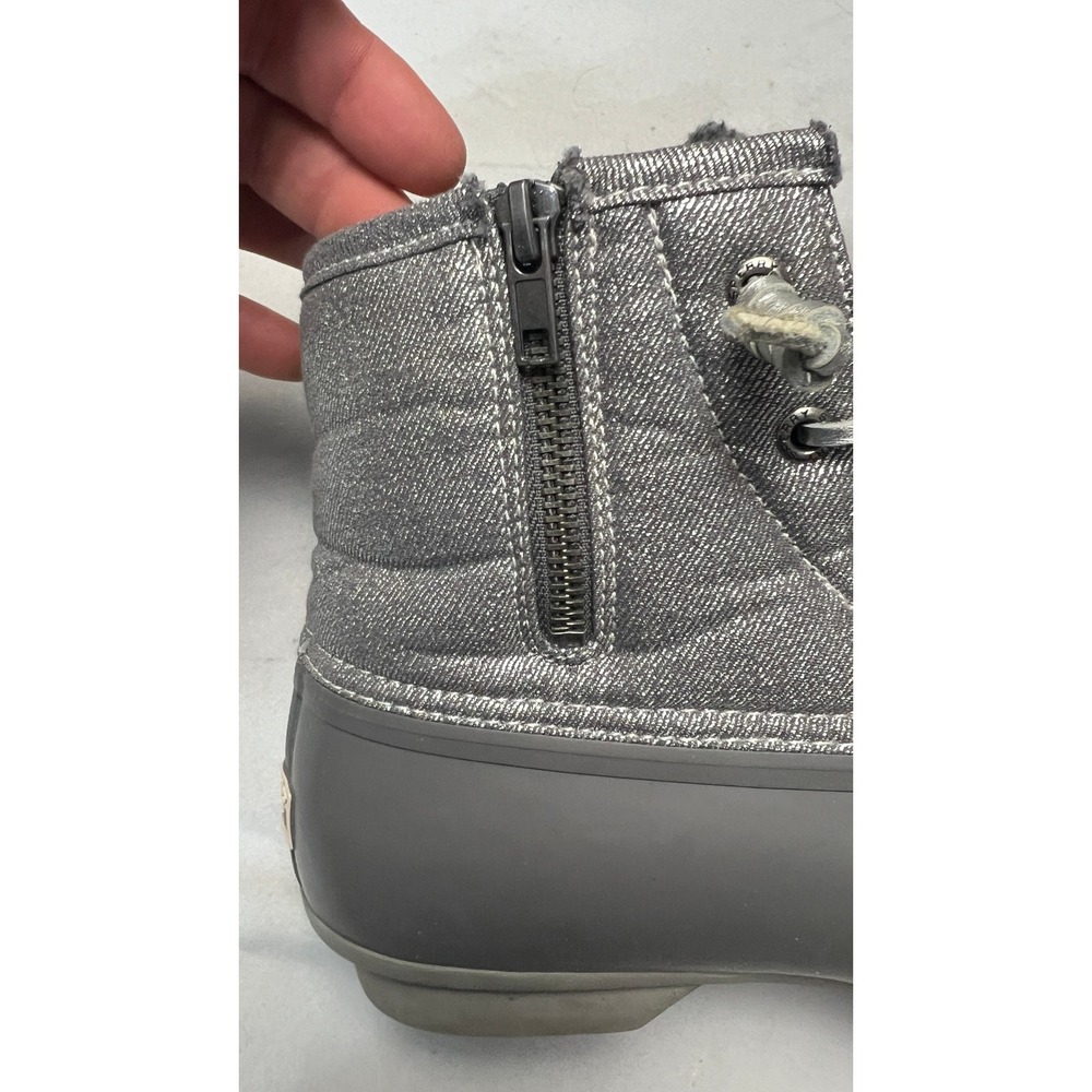 Sperry Top-Sider Saltwater Metallic Grey Silver Duck Boots STS80772 Womens 9.5 - Picture 11 of 13